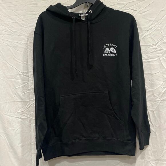 Lurking Class Graphic Print Hoodie Sweatshirt Good Times Bad Friends Men’s Med - Picture 2 of 6